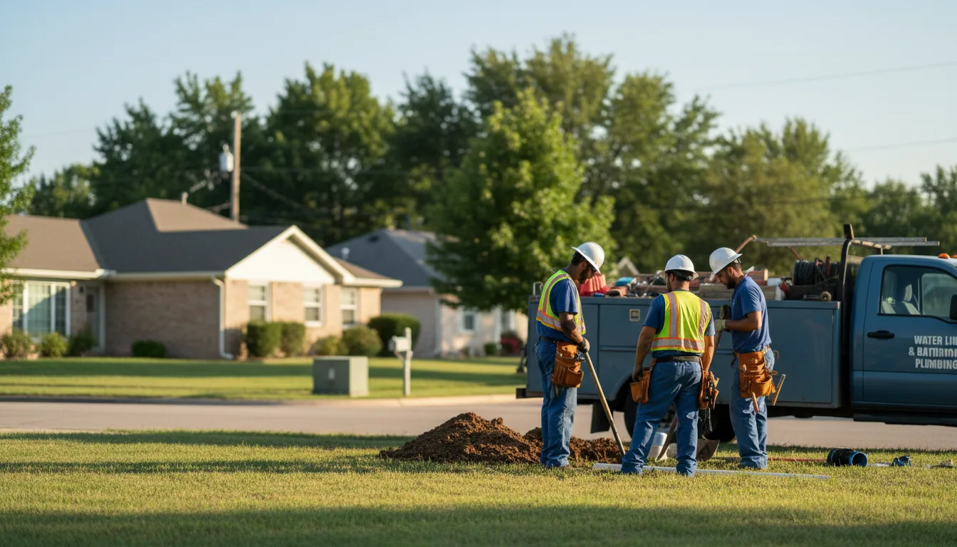 Residential water line and bathroom plumbing service in Loyal, OK